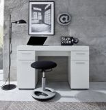 Schreibtisch Amanda in wei Hochglanz - Brotisch 120 x 76 cm