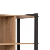 Regal Malta in Eiche und Anthrazit, Industrie Look, 107 x 145 cm