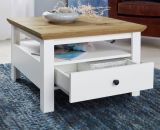 Couchtisch Universal in wei mit Artisan Eiche im Landhausstil 70 x 70 cm