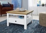 Couchtisch Universal in wei mit Artisan Eiche im Landhausstil 70 x 70 cm