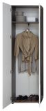 Garderobenschrank Matrix in wei� Hochglanz und Sardegna grau Rauchsilber Flurschrank 60 x 191 cm