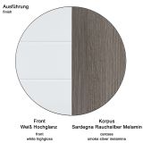 Garderobenschrank Matrix in wei� Hochglanz und Sardegna grau Rauchsilber Flurschrank 60 x 191 cm