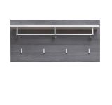 Garderobenpaneel Line in Hochglanz wei und Sardegna grau Rauchsilber Wandgarderobe 80 x 40 cm