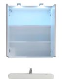 Badezimmer Spiegelschrank SetOne in wei Hochglanz Badschrank 2-trig 65 x 80 cm