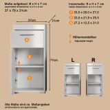 Badezimmer Unterschrank Adamo wei� Hochglanz Badschrank 37 x 79 cm