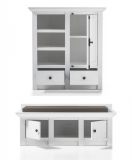 Garderobe Hooge in Pinie wei Landhaus Garderobenkombination 4-tlg. mit Schuh- / Garderobenschrank