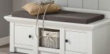 Garderobe Sitzbank Hooge in Pinie wei Landhaus Garderobenbank und Schuhschrank 124 x 42 cm