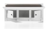 Garderobe Sitzbank Hooge in Pinie wei Landhaus Garderobenbank und Schuhschrank 124 x 42 cm