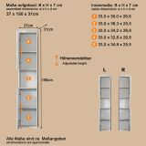 Bad Hochschrank Adamo in wei� Hochglanz, Badschrank 37 x 190 cm
