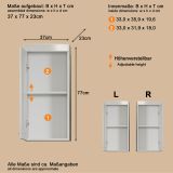 Badezimmer H�ngeschrank Adamo in wei� Hochglanz 37 x 77 cm