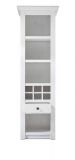 Regalschrank Hooge in Pinie wei Landhaus Vitrine mit Weinregal 58 x 207 cm