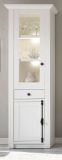 Vitrine Hooge in Pinie wei Landhaus Vitrinenschrank 63 x 207 cm