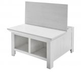 Couchtisch Hooge in Pinie wei Landhaus Beistelltisch mit Truhe und Ablage 93 x 93 cm quadratisch