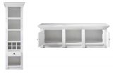 Wohnwand Hooge in Pinie wei Landhaus Schrankwand 4-teilig 288 x 207 cm