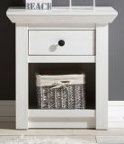 Nachttisch Hooge in Pinie wei Landhaus Nachtkommode in Komforthhe mit Schubkasten