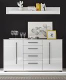 Sideboard Design-D in wei Hochglanz Kommode 150 x 86 cm, Soft-Close
