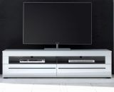 TV-Lowboard Design-D in Hochglanz wei Unterschrank 180 x 47 cm, Soft-Close