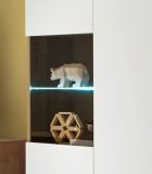 Wohnwand Helge in wei und Eiche Riviera Schrankwand skandinavisch 4-teilig 324 x 160 cm