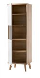 Vitrine Helge in wei und Eiche Riviera Vitrinenschrank skandinavisch 50 x 197 cm