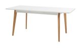 Esstisch Helge in wei und Eiche Riviera Kchentisch skandinavisch ausziehbar mit Einlegeplatte 140 / 180 x 80 cm