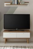 TV-Lowboard Helge in wei und Eiche Riviera TV-Unterteil skandinavisch 107 x 50 cm
