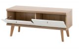 TV-Lowboard Helge in wei und Eiche Riviera TV-Unterteil skandinavisch 107 x 50 cm