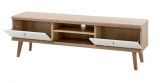 TV-Lowboard Helge in wei und Eiche Riviera TV-Unterteil skandinavisch 160 x 50 cm