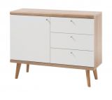 Sideboard Helge in wei und Eiche Riviera Kommode skandinavisch 107 x 83 cm