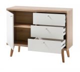 Sideboard Helge in wei und Eiche Riviera Kommode skandinavisch 107 x 83 cm