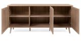 Sideboard Niran in Sonoma Eiche mit Bast - Dekor Kommode skandinavisch 150 x 71 cm