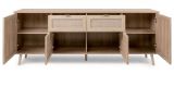 Sideboard Niran in Sonoma Eiche mit Bast - Dekor Kommode skandinavisch 180 x 71 cm