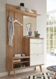 Garderobe Helge in wei und Eiche Riviera Kompaktgarderobe skandinavisch 110 x 200 cm