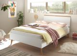 Bett Helge in wei und Eiche Riviera Einzelbett skandinavisch Liegeflche 140 x 200 cm