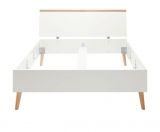 Bett Helge in wei und Eiche Riviera Einzelbett skandinavisch Liegeflche 140 x 200 cm