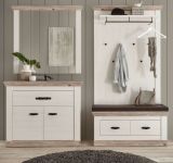 Garderobenkombination Rovola in Pinie wei / Oslo Pinie Landhaus Garderobe Set 4-tlg. 224 x 201 cm