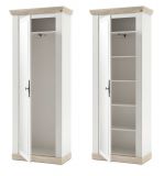 Garderobenschrank Rovola in Pinie wei / Oslo Pinie Landhaus Garderobe oder groer Schuhschrank mit Spiegel 73 x 201 cm