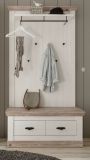 Garderobenpaneel Rovola in Pinie wei / Oslo Pinie Landhaus Wandgarderobe 107 x 153 cm