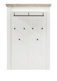 Garderobenpaneel Rovola in Pinie wei / Oslo Pinie Landhaus Wandgarderobe 107 x 153 cm