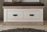 Garderobe Sitzbank Rovola in Pinie wei / Oslo Pinie Landhaus Garderobenbank 107 x 48 cm