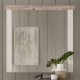 Garderobenspiegel Rovola in Pinie wei / Oslo Pinie Landhaus Spiegel 107 x 110 cm