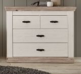 Kommode Rovola in Pinie wei / Oslo Pinie Landhaus 107 x 84 cm Schubladenkommode