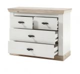 Kommode Rovola in Pinie wei / Oslo Pinie Landhaus 107 x 84 cm Schubladenkommode