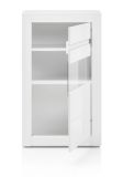 Vitrine Nobile in wei Hochglanz und Stone Design grau Vitrinenschrank 66 x 112 cm Kommode