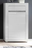 Kommode Nobile in Hochglanz wei und Stone Design grau 66 x 112 cm