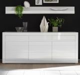 Wandboard Nobile in wei Hochglanz Wandregal 217 x 22 cm