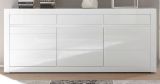 Sideboard Nobile in wei Hochglanz und Stone Design grau Kommode 217 x 90 cm