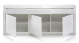 Sideboard Nobile in wei Hochglanz und Stone Design grau Kommode 217 x 90 cm