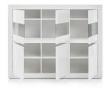 Highboard Nobile in wei Hochglanz und Stone Design grau 164 x 131 cm