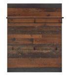 Garderobenpaneel Ward in Old Used Wood Shabby Design mit Matera grau Wandgarderobe 80 x 100 cm