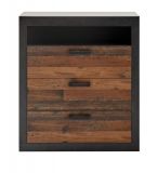 Kommode Ward in Old Used Wood Shabby Design mit Matera grau 92 x 104 cm